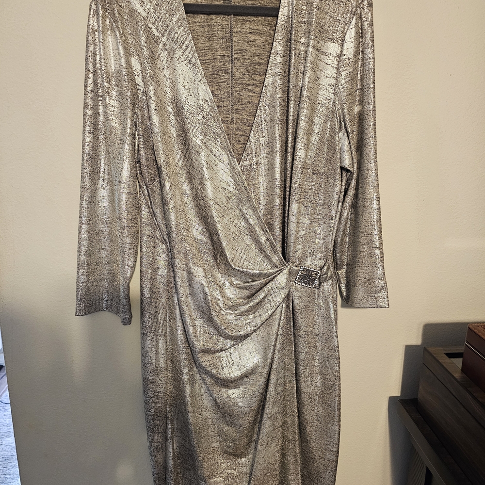 Anne Klein Silver Midi Dress